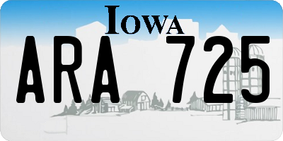 IA license plate ARA725
