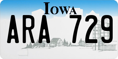 IA license plate ARA729