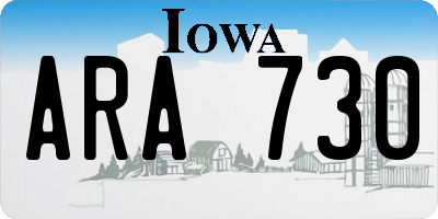IA license plate ARA730