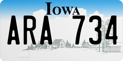 IA license plate ARA734