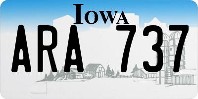 IA license plate ARA737