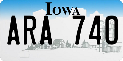 IA license plate ARA740