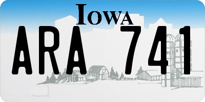 IA license plate ARA741