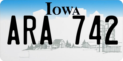 IA license plate ARA742