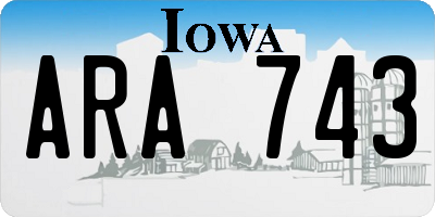 IA license plate ARA743