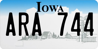 IA license plate ARA744