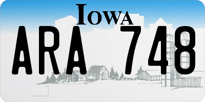 IA license plate ARA748