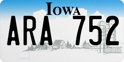 IA license plate ARA752