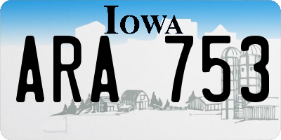 IA license plate ARA753