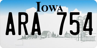 IA license plate ARA754