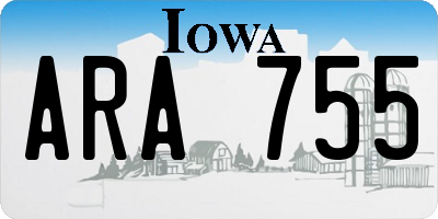 IA license plate ARA755