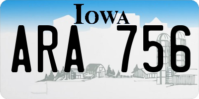 IA license plate ARA756