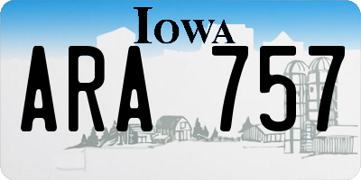 IA license plate ARA757