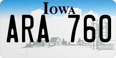 IA license plate ARA760