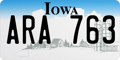 IA license plate ARA763