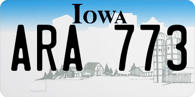 IA license plate ARA773