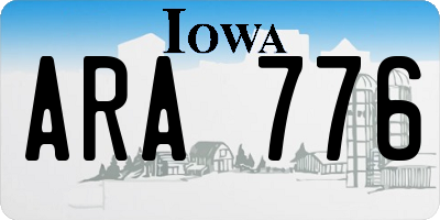 IA license plate ARA776