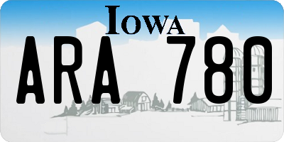 IA license plate ARA780