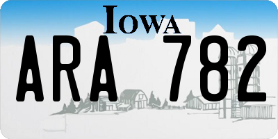 IA license plate ARA782