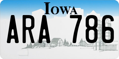 IA license plate ARA786