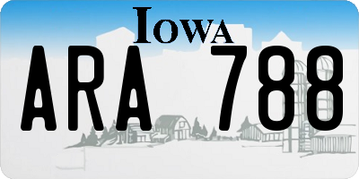IA license plate ARA788