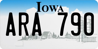 IA license plate ARA790