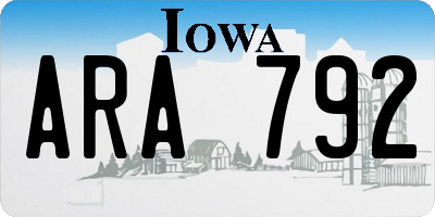 IA license plate ARA792