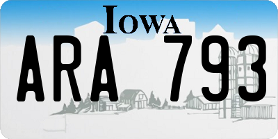 IA license plate ARA793