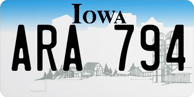 IA license plate ARA794