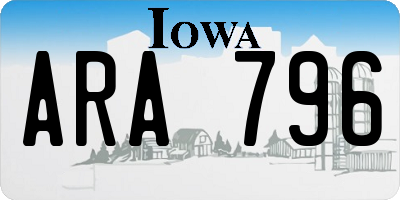 IA license plate ARA796