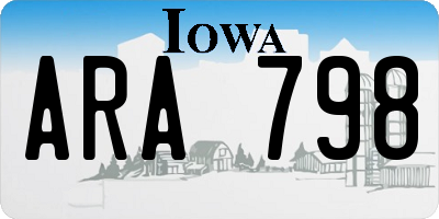IA license plate ARA798