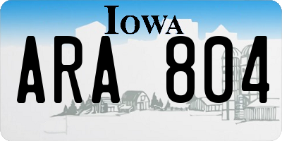 IA license plate ARA804