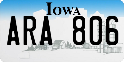 IA license plate ARA806