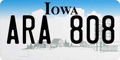 IA license plate ARA808