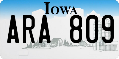 IA license plate ARA809