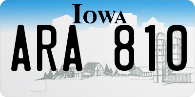 IA license plate ARA810