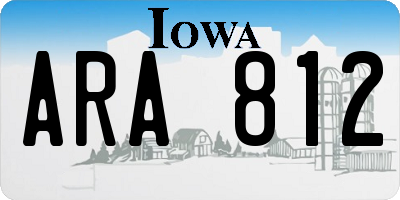 IA license plate ARA812