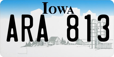 IA license plate ARA813