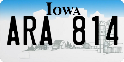 IA license plate ARA814