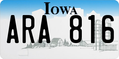 IA license plate ARA816