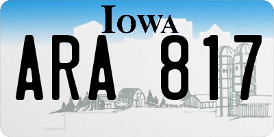 IA license plate ARA817