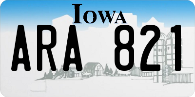 IA license plate ARA821