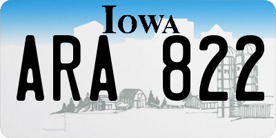 IA license plate ARA822