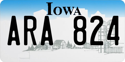 IA license plate ARA824