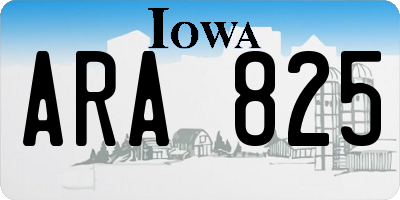 IA license plate ARA825