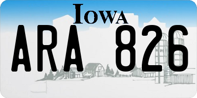 IA license plate ARA826