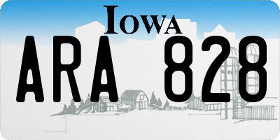 IA license plate ARA828
