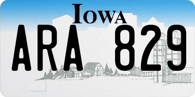 IA license plate ARA829
