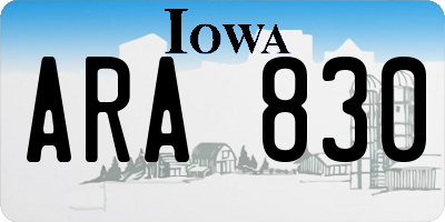 IA license plate ARA830