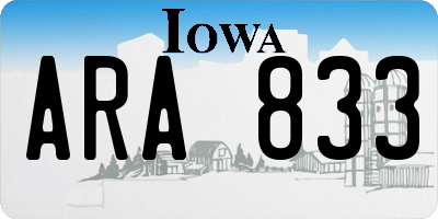 IA license plate ARA833